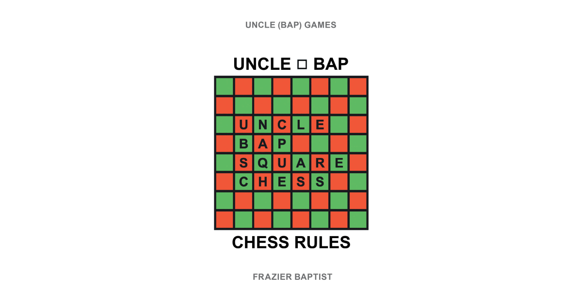 Author Frazier Baptist’s New Book, “Uncle (Bap) Chess Rules,” is a Guidebook to Help One Master the Game of Chess While Introducing Readers to Brand New Ways of Playing
