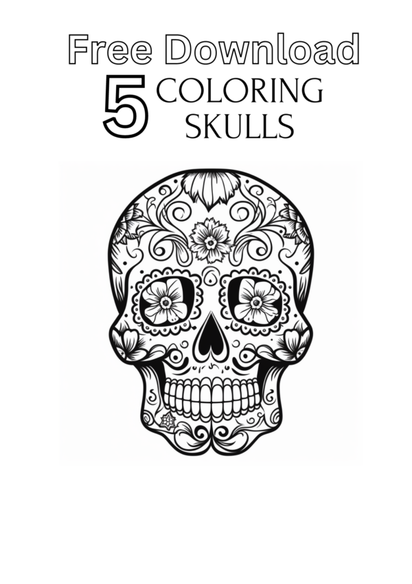 5 Coloring Skull FREE Download