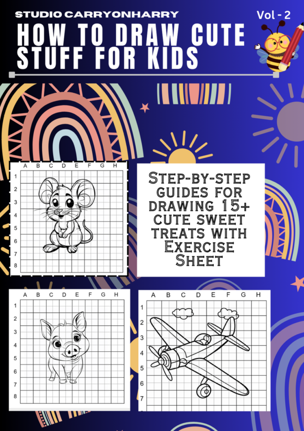 How to Draw Cute Stuff for Kids – Vol 1 Print and Draw Instant Download