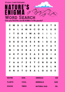 Nature's Enigma Puzzle : 10 Word Search Print & Play Puzzle Nature's Enigma Puzzle