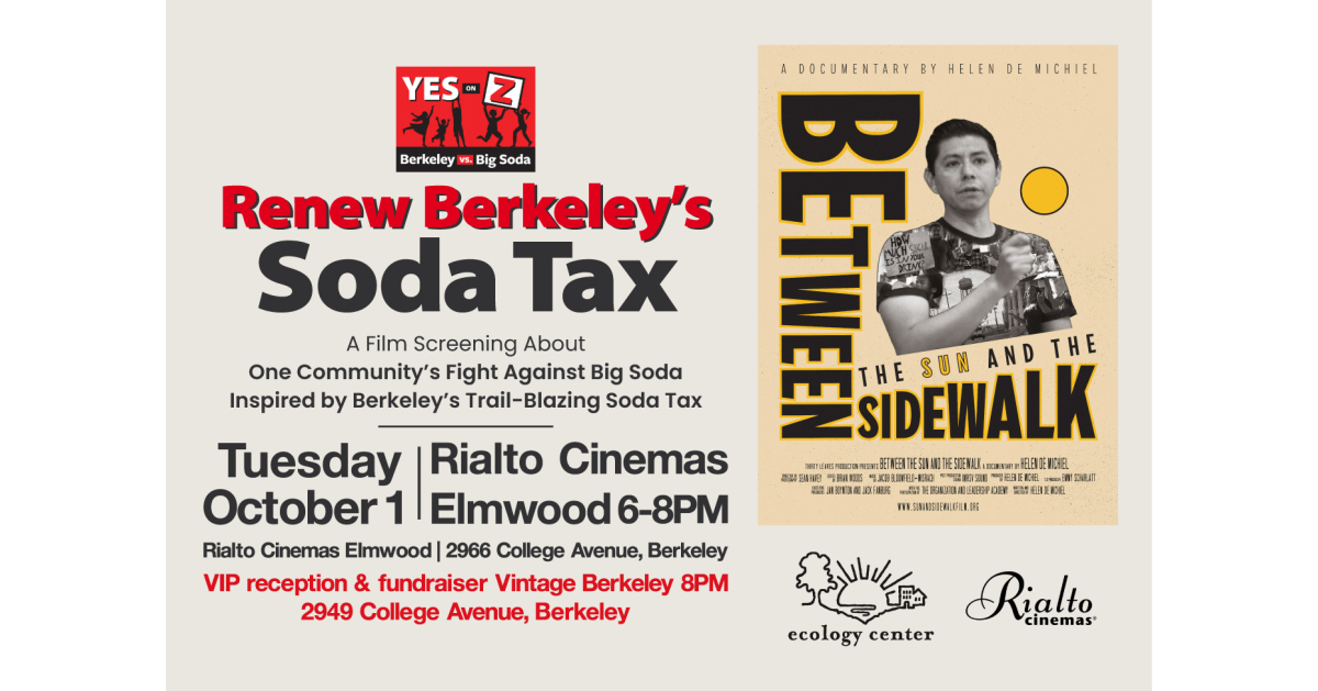 Ecology Center to Host Special Screening of “Between the Sun and the Sidewalk” to Support Berkeley Soda Tax
