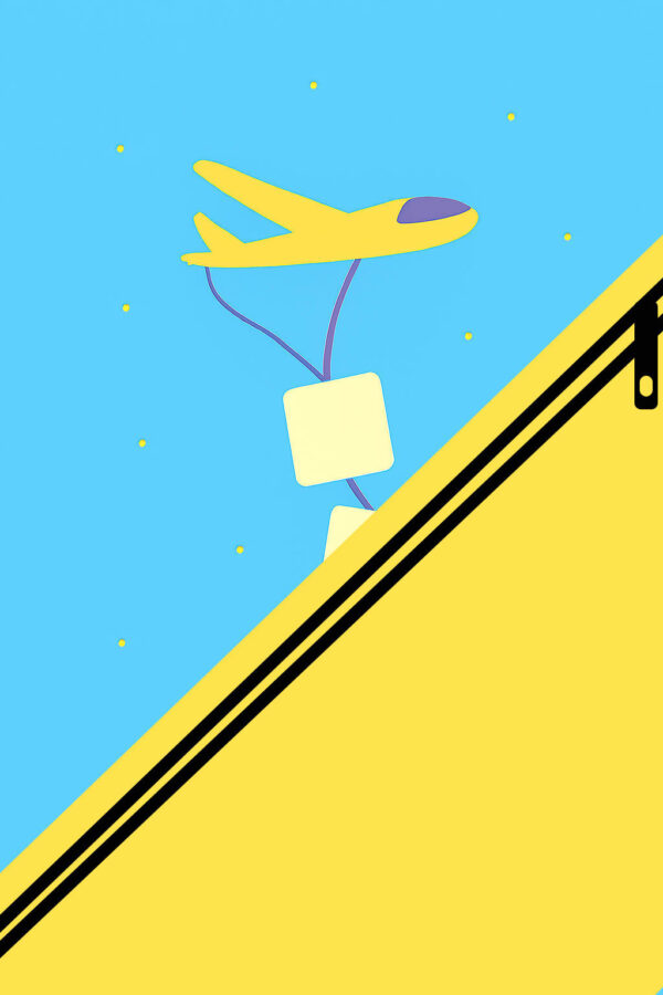Yellow Glider in Blue Sky- 4 Letter Trail