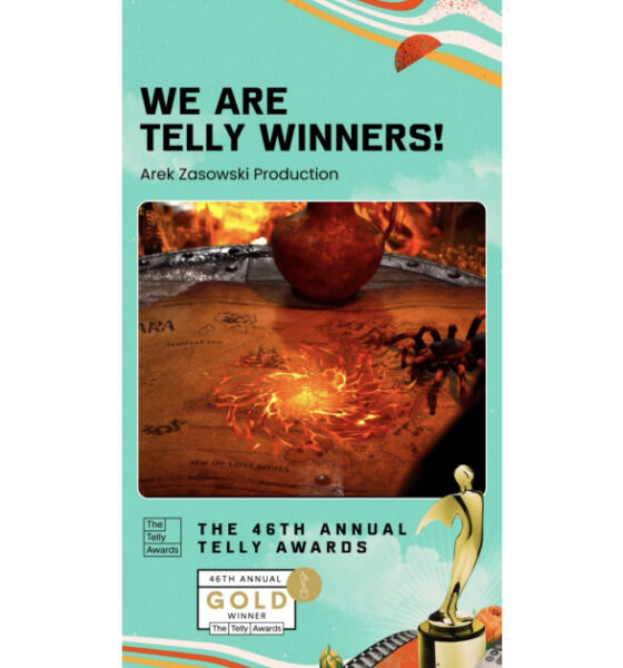 Arek Zasowski Wins Gold Telly Award for Best 3D Animation in Film & Shorts