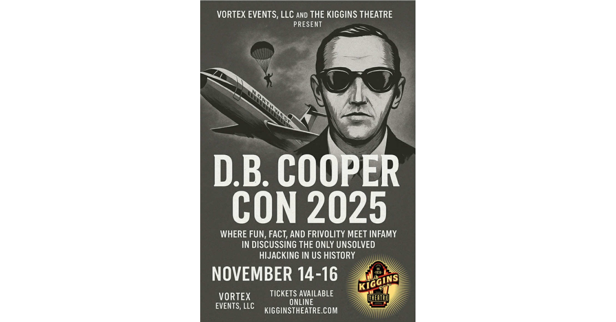 D.B. Cooper Con 2025 at Kiggins Theatre, November 14-16