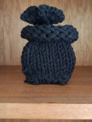Hand‑Knitted Tech Pod Set — Gathered Pod | Pouch + Charm + Cord