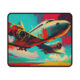 Aeroplane Themed Abstract Hand‑Painted : Non‑Slip Mouse Pads