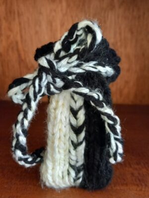 Black & White Two‑Colour Hand‑Knitted Tech Pod