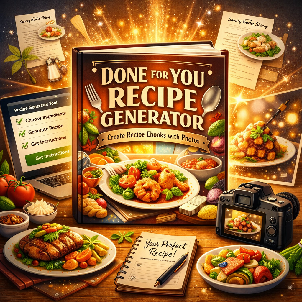 Create Recipe Ebooks with Photos – The “DONE FOR YOU” Recipe Generator Tool