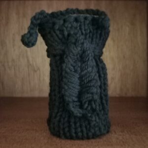 Rupizix Hand‑Knitted Tech Pod Collection – Mini Bag & Yarn‑Crafted Tech Accessories Leaf‑Texture Drawstring Pouch