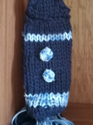 Hand‑Knitted Rocket Bag — 9″ × 3.5″ Hand‑Knitted Rocket Bag — 9″ × 3.5″