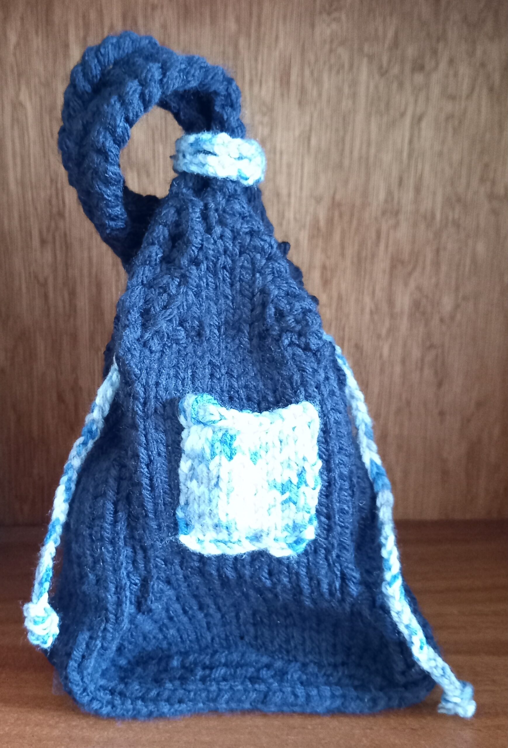 Hand‑Knitted Spaceship Bag 8" × 6"