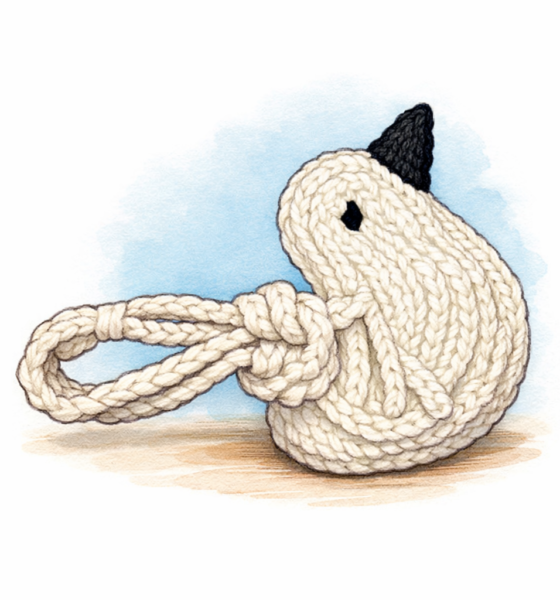 Hand‑Knitted Mini Swan Bag (3″ × 5″)