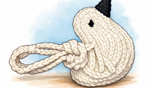 Hand‑Knitted Mini Swan Bag (3″ × 5″)
