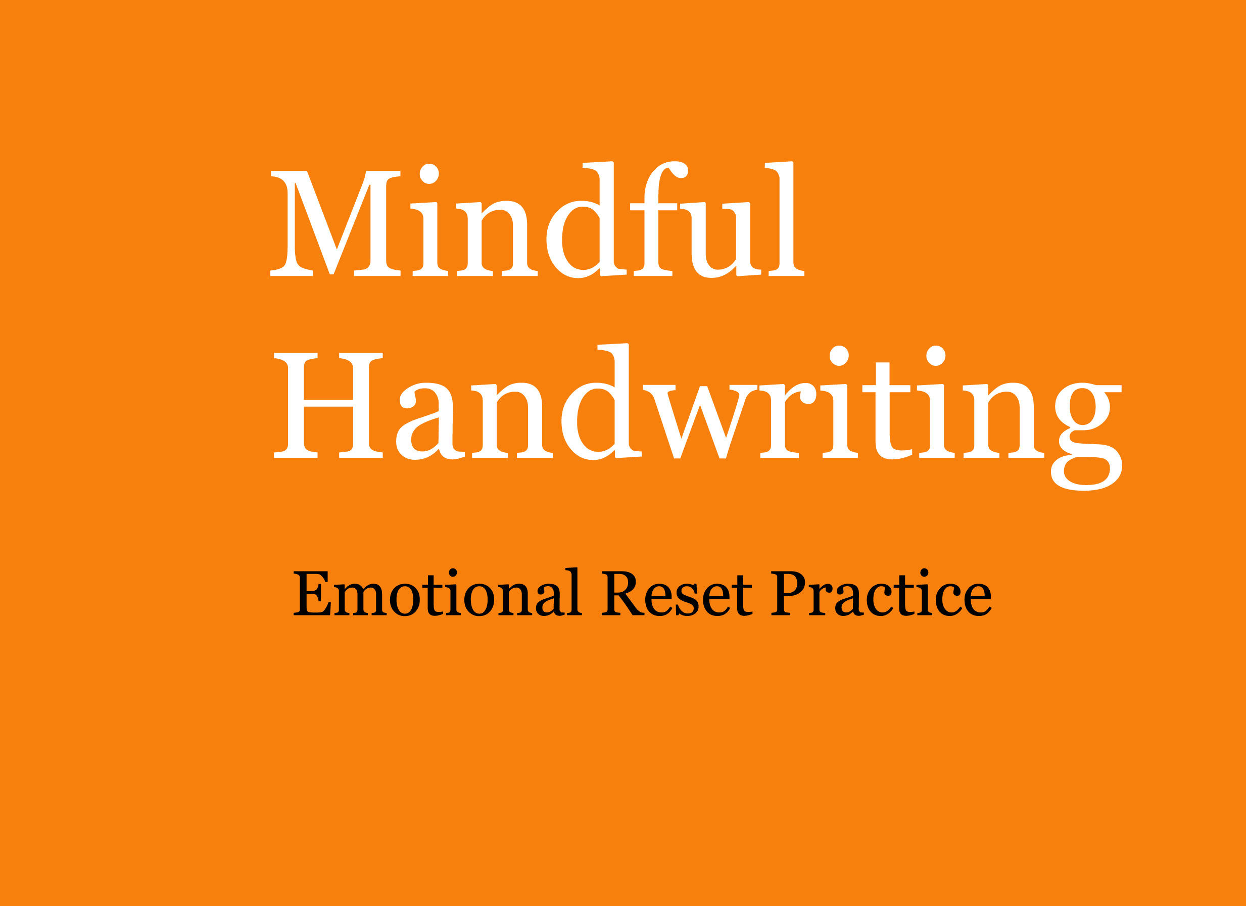 A minimal handwriting workbook for emotional clarity.