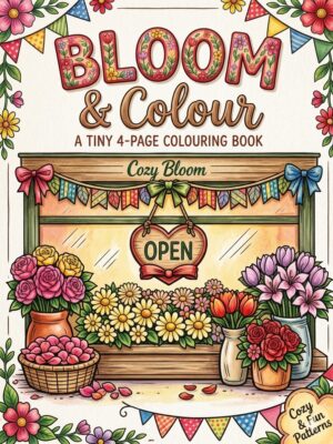BLOOM & Colour: A Tiny 4-Page Floral Coloring Book