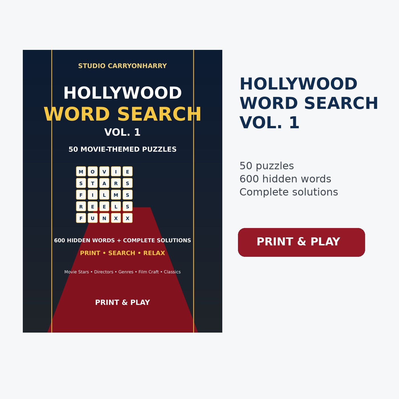 Hollywood Word Search Vol. 1